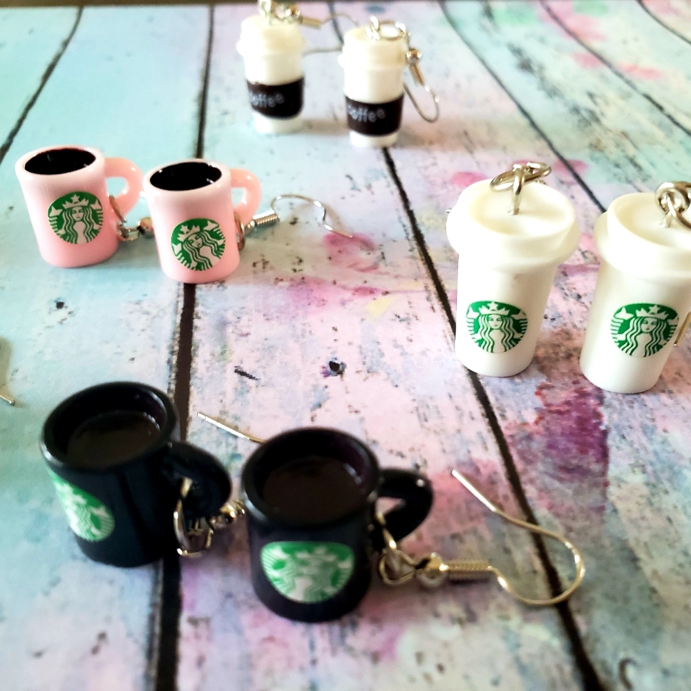 6 Pairs Starbucks Coffee Cup Earrings Set! ☕ - Picture 6 of 7